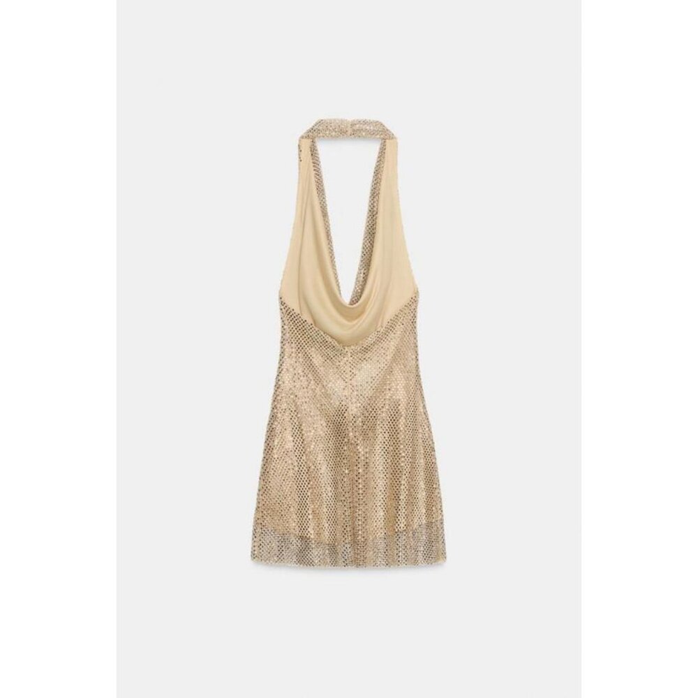 ZARA SPARKLY HALTERNECK DRESS - Picture 7 of 8